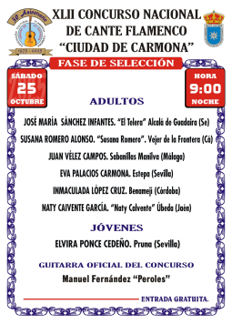 XLII CONCURSO NACIONAL DE CANTE FLAMENCO 
