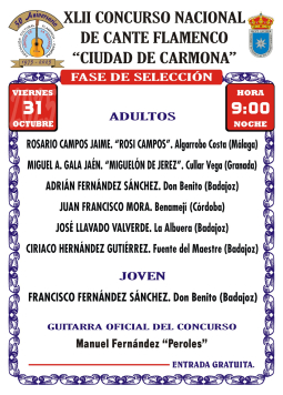 XLII CONCURSO NACIONAL DE CANTE FLAMENCO 