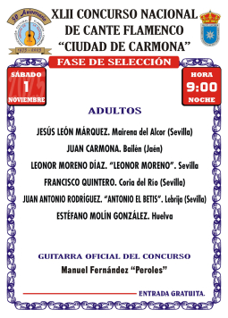 XLII CONCURSO NACIONAL DE CANTE FLAMENCO 